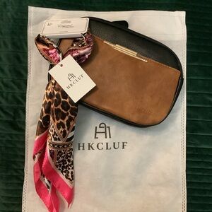 HKCLUF Brown and Black Crossbody/Beltbag